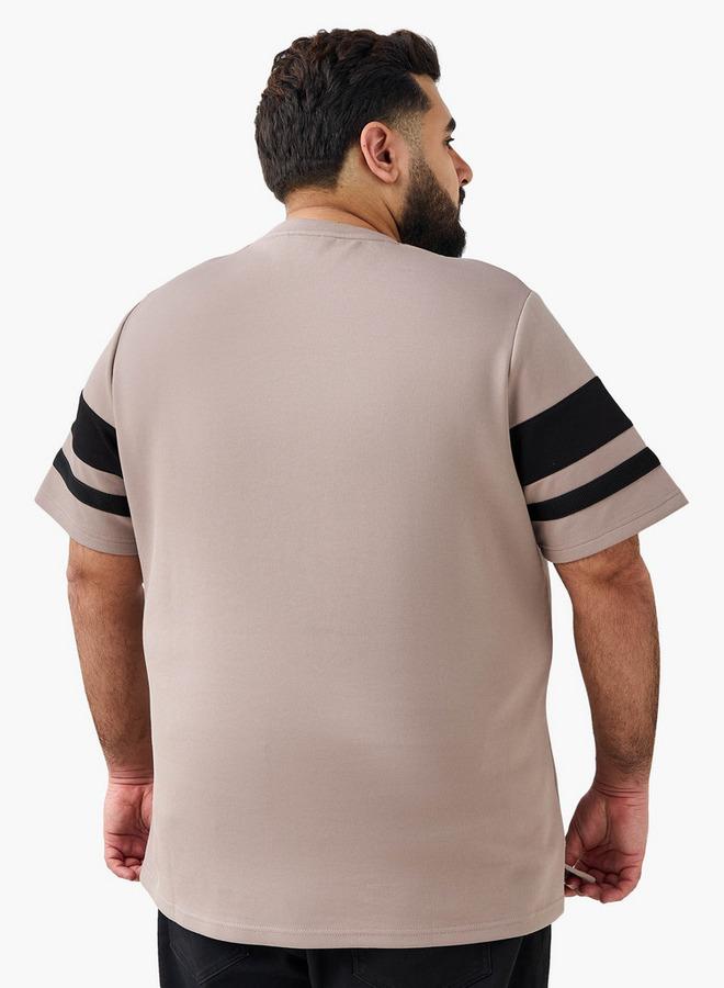 Maxim Men Regular Fit Crew Neck Short Sleeve Tape Detail T-shirt - Image 3