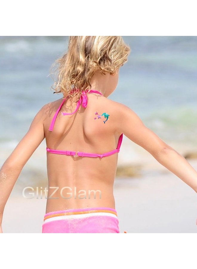 GlitZGlam مجموعة تاتو لامع تحت البحر - تاتو مؤقت وفن الجسم متعدد الألوان - Image 5