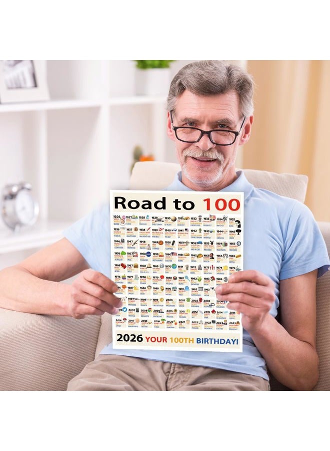 OJsensai Jumbo 100th Birthday Card for Him Her Friends, Best 100 Years Old Bday Decoration Gifts for Women Men - Image 5