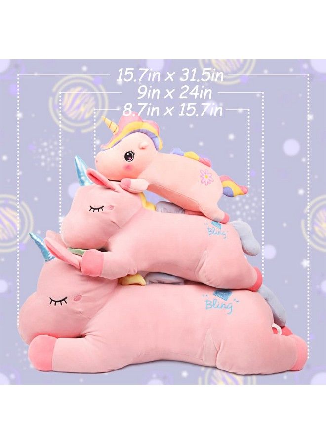 ARELUX 24" Cute Pink Giant Stuffed Unicorn Plush:Soft Animal Hugging Pillow Stuffed Animal Big Body Squishy Plushie Large Gifts For Kids Kawaii Toy For Girls Room Decor  - Image 3