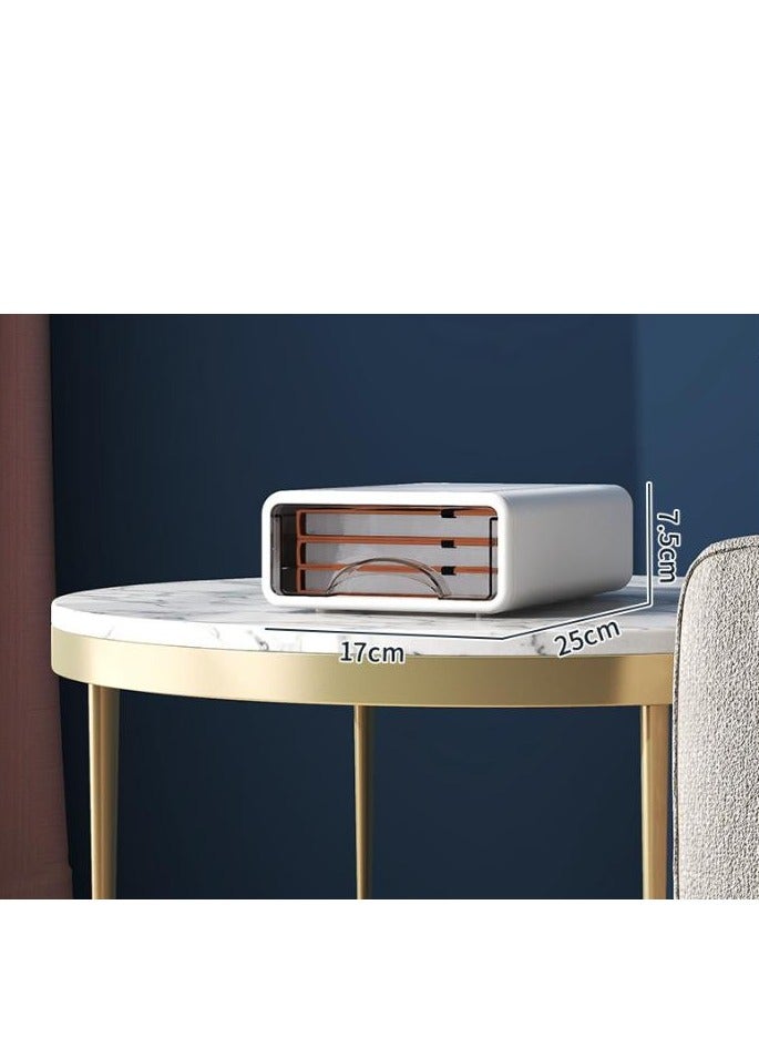 Golden Beautiful Useful Youthful Desk Organizer,4 Pack Tabletop Organizer Drawers, Clear Stackable Storage Box, Desktop Drawer for Office, Home, Bathroom, Stationery Makeup Skincare Organiser - Image 2