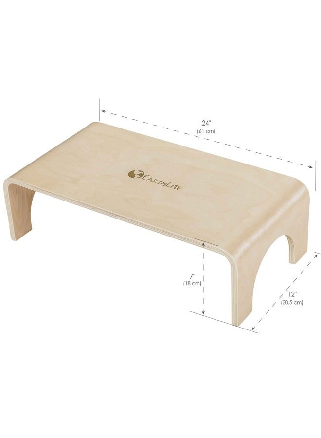 EARTHLITE Wooden Step Stool - 7'' High, Large Surface, Strong & Stable Bed Step, Foot Stool, Massage Step-Up - Image 3