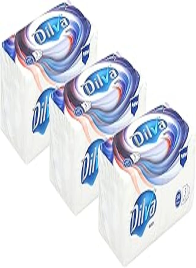 Dilva Delpha prime white face wipes 3-ply 550 trays - pack of 3