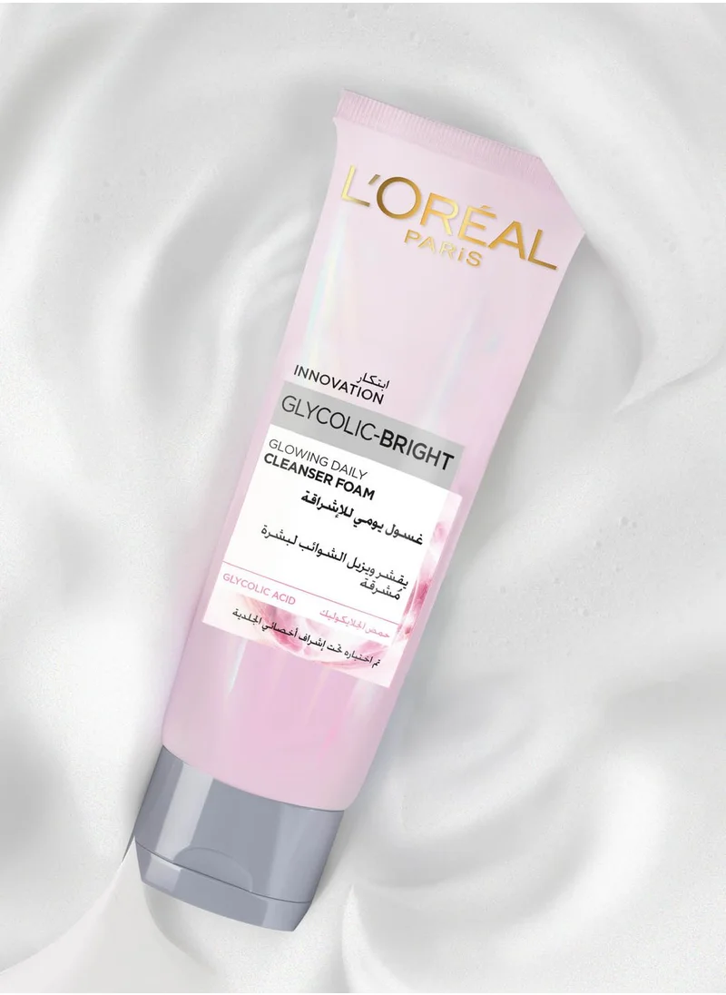 L'OREAL PARIS Glycolic Bright Glowing Daily Cleanser Foam 100Ml