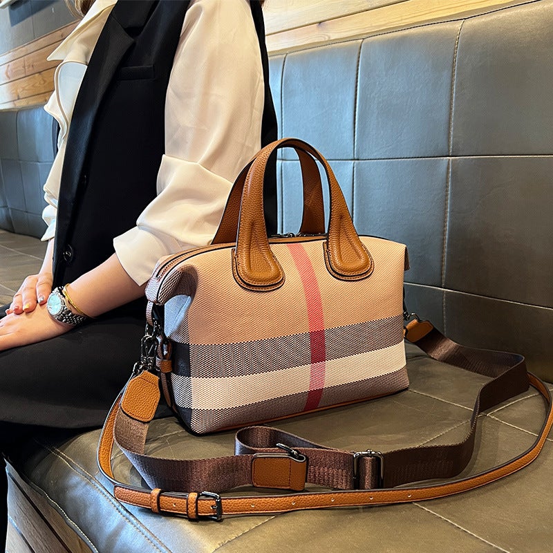 Bags For Women Plaid Genuine Leather Large Capacity Handbag Casual Women'S Shoulder Bag Crossbody Bag Pillow Bag - Image 2