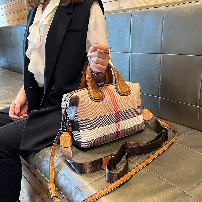 Bags For Women Plaid Genuine Leather Large Capacity Handbag Casual Women'S Shoulder Bag Crossbody Bag Pillow Bag - Image 3