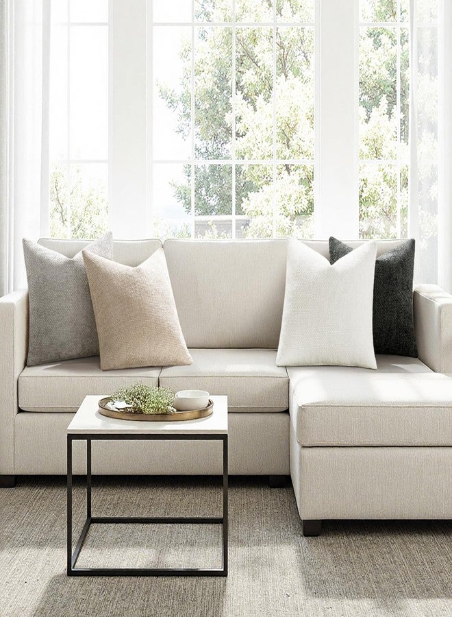 ميولي مجموعة من 4 أغطية وسائد زينة للأريكة من MIULEE، مقاس 20x20 بوصة، لون رمادي، ناعمة، مصنوعة من قماش الشنيل، أغطية وسائد مزخرفة بنمط ريفي، مناسبة لديكور المنزل البوهيمي، غرفة النوم، غرفة المعيشة. - Image 4