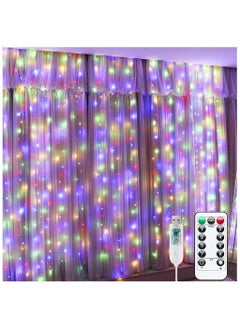 Generic 300LED Curtain Fairy Lights, Ramadan Fairy Light, 3X3Meters Remote Control, 8 Lighting Modes, USB Powered, for Eid Party, Home, Bedroom, Indoor Outdoor Wall Decoration (Multicolor)  - Image 1