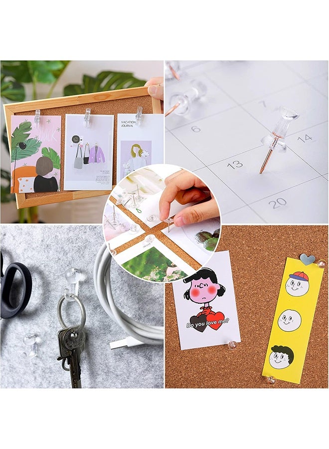 235 Pcs Push Pins Set, Thumb Tacks, Tacks, Push Pins for Bulletin Board, Wall, Cork Board, Clear Thumb Tacks (5 Style) - Image 4