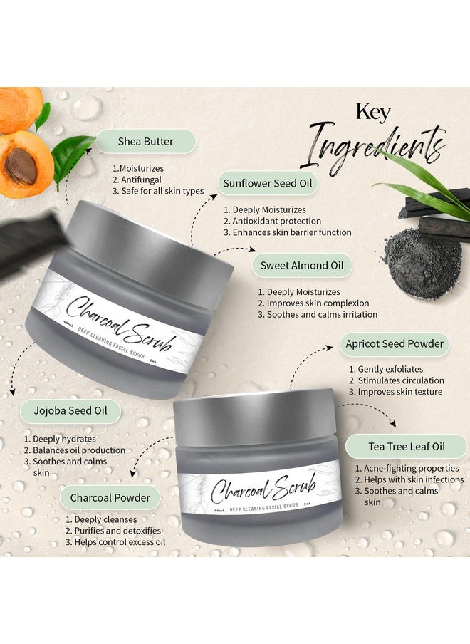 naturally vain 2 Pack: Charcoal Scrub - Deep Cleaning Facial Scrub  - Image 4