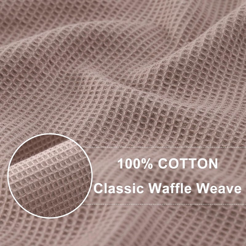 Homaxy 100% Cotton Kitchen Towels - Waffle Weave Soft and Absorbent Dish Towels - 4 Pack Quick Dry Kitchen Hand Towels - 16 x 26 Inches Dish Towels for Kitchen Drying - Brown - Image 2
