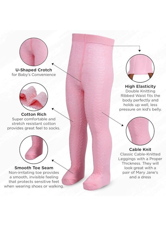 Mee Mee Baby Stockings | Unisex | Full Length | 100% Cotton |Stretchable| Snug Fit |Unisex Stockings | Pk of 2 | Black & Pink - Image 2