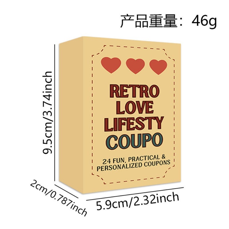 منتجات جديدة عبر الحدود RETRO LOVE LIFESTY COUPO24 بطاقات خصم الحب الرجعية المثيرة للاهتمام - Image 3