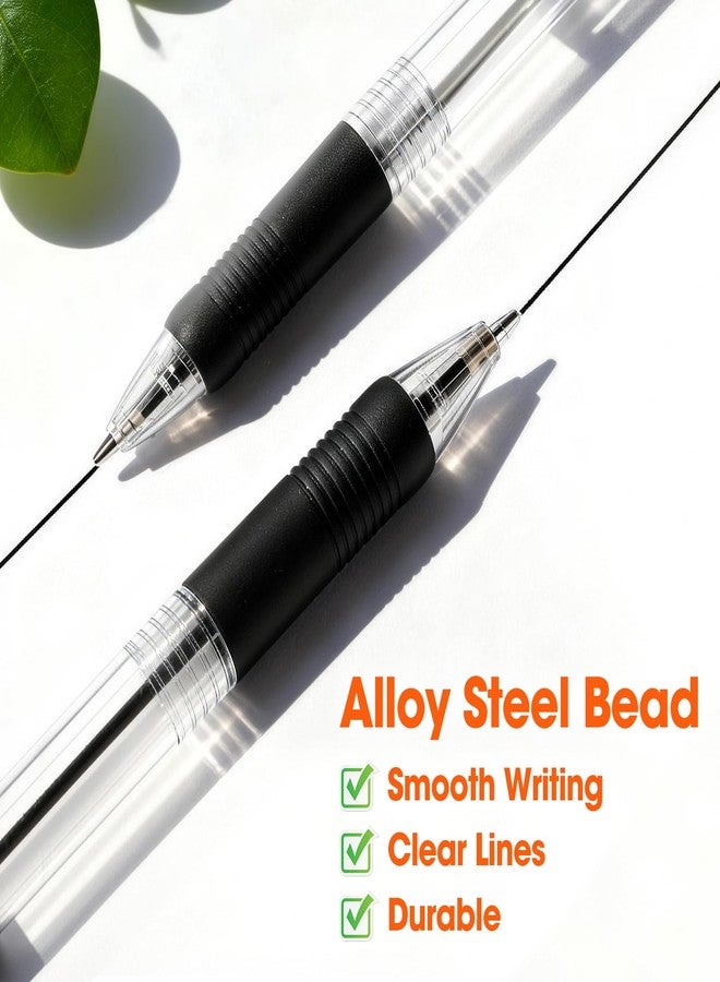 YesBes 100 Pack Ballpoint Pens Bulk, Retractable Black Pens Ballpoint Medium Point 1mm with Super Soft Grip, No Bleed Ink Pens Smooth Writing, School, Office, Teacher Supplies, Best Gifts for Coworkers - Image 3