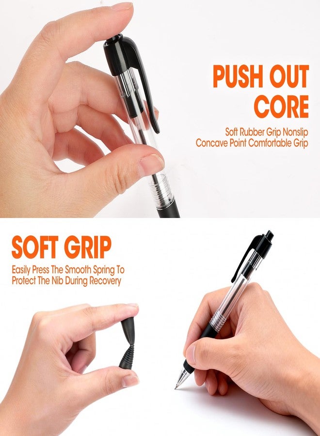 YesBes 100 Pack Ballpoint Pens Bulk, Retractable Black Pens Ballpoint Medium Point 1mm with Super Soft Grip, No Bleed Ink Pens Smooth Writing, School, Office, Teacher Supplies, Best Gifts for Coworkers - Image 5