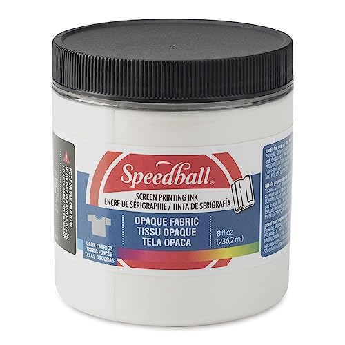 Speedball Opaque Iridescent Fabric Screen Printing Ink, 8-Ounce, Pearly White - Image 1