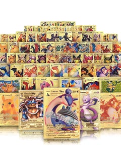 NNEWVANTE 55 PCS Gold Cards Vmax EX GX Golden Cards Gold Foil Card for Kids Birthday Party Favors Gifts  - Image 1