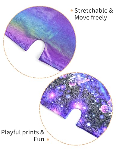 Nokecina Gymnastics Leotards for Girls Size 6-7 Years Old 2 Packs Shiny Purple Butterfly Kids Unitard - Image 5