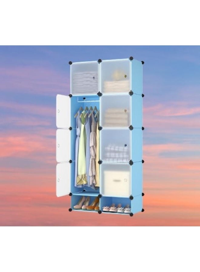 SUPAAR 8 cubes Portable Clothes Closet Portable Wardrobe for Kids Combination Armoire Modular Cabinet for Space Saving Ideal Storage Organizer Cube for Toys, Towels, Books - Image 1