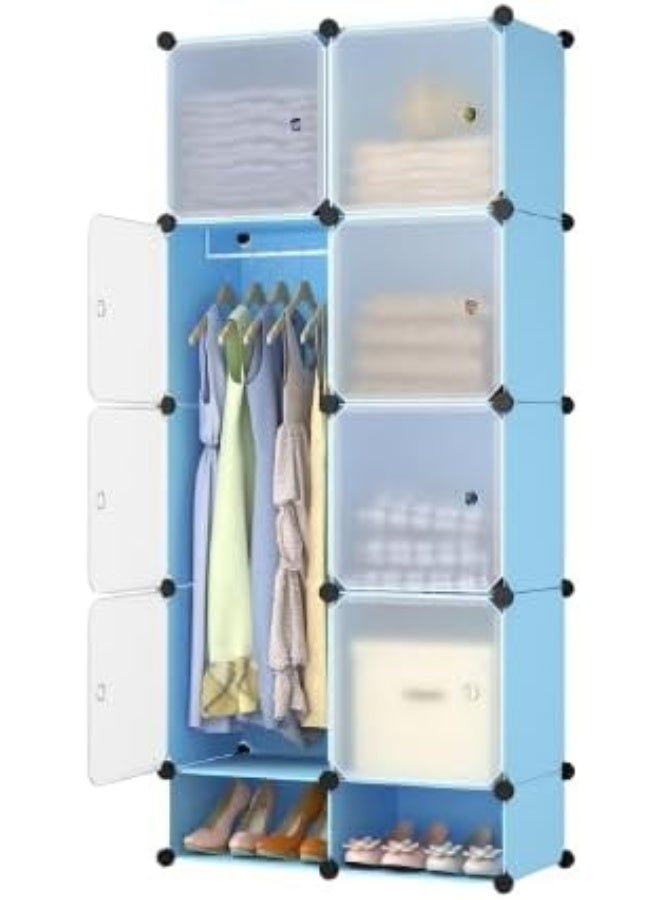 SUPAAR 8 cubes Portable Clothes Closet Portable Wardrobe for Kids Combination Armoire Modular Cabinet for Space Saving Ideal Storage Organizer Cube for Toys, Towels, Books - Image 2