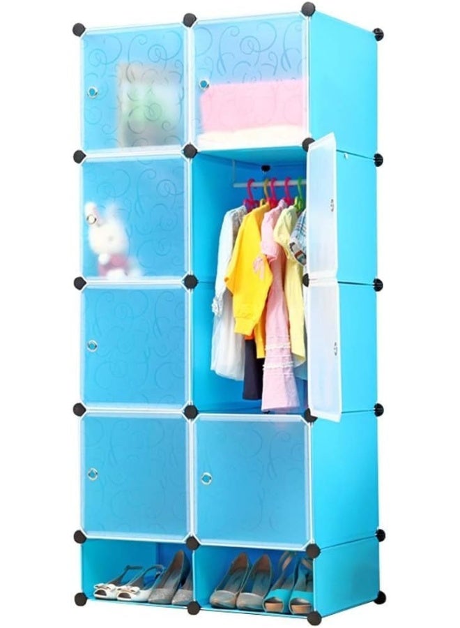 SUPAAR 8 cubes Portable Clothes Closet Portable Wardrobe for Kids Combination Armoire Modular Cabinet for Space Saving Ideal Storage Organizer Cube for Toys, Towels, Books - Image 5