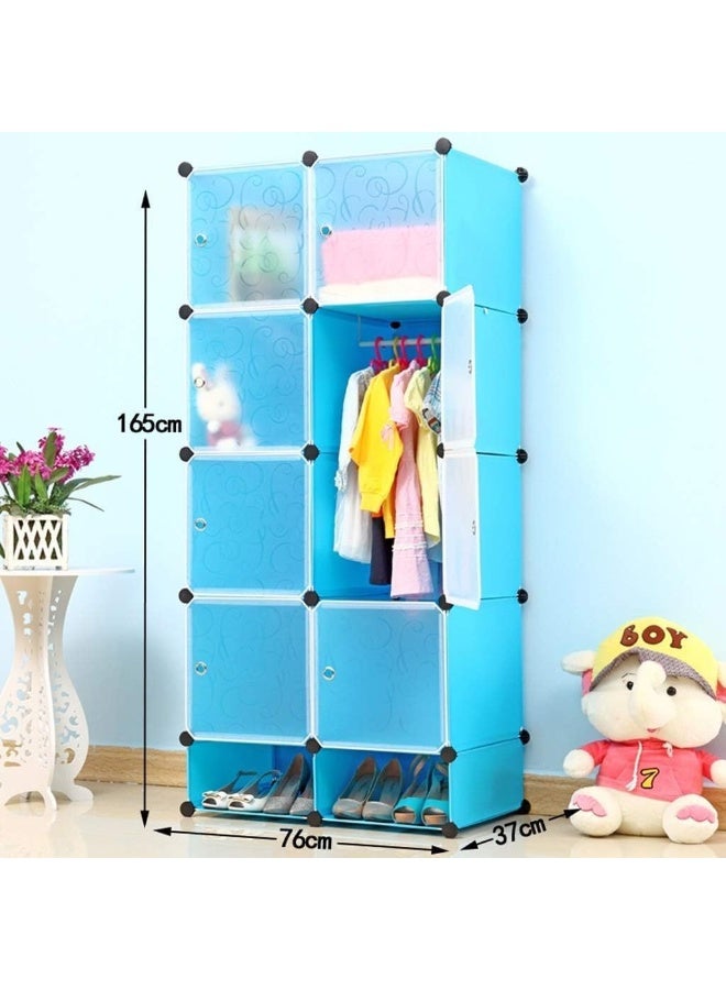 SUPAAR 8 cubes Portable Clothes Closet Portable Wardrobe for Kids Combination Armoire Modular Cabinet for Space Saving Ideal Storage Organizer Cube for Toys, Towels, Books - Image 4