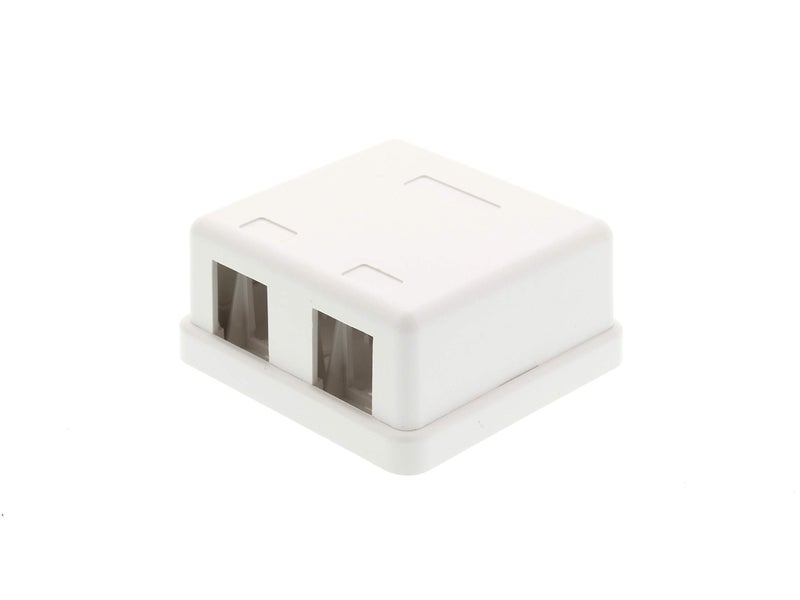 Networx 2Port Ethernet Keystone Jack Surface Mount Box Unloaded White