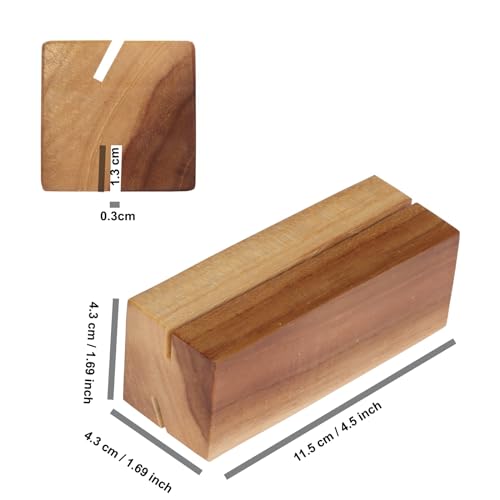 MIHAD Wood Place Card Holders, Dual Use T Shape & L Shape, Two Slots Display Stand for wedding banquets, exhibitions, hotels, promotions, offices, restaurants, cafes, schools, receptions. Pack of 2 - Image 2