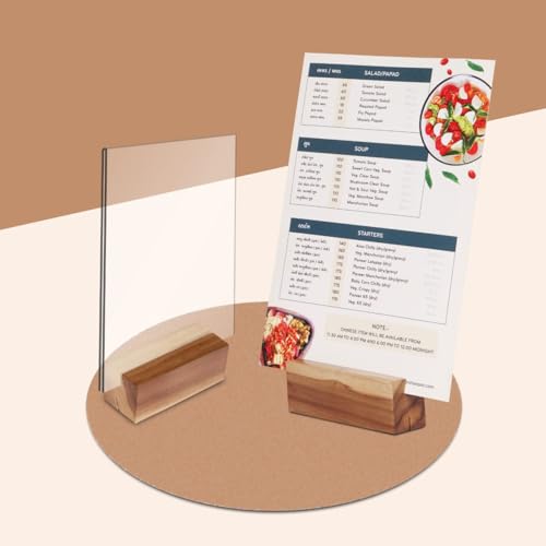 MIHAD Wood Place Card Holders, Dual Use T Shape & L Shape, Two Slots Display Stand for wedding banquets, exhibitions, hotels, promotions, offices, restaurants, cafes, schools, receptions. Pack of 2 - Image 3