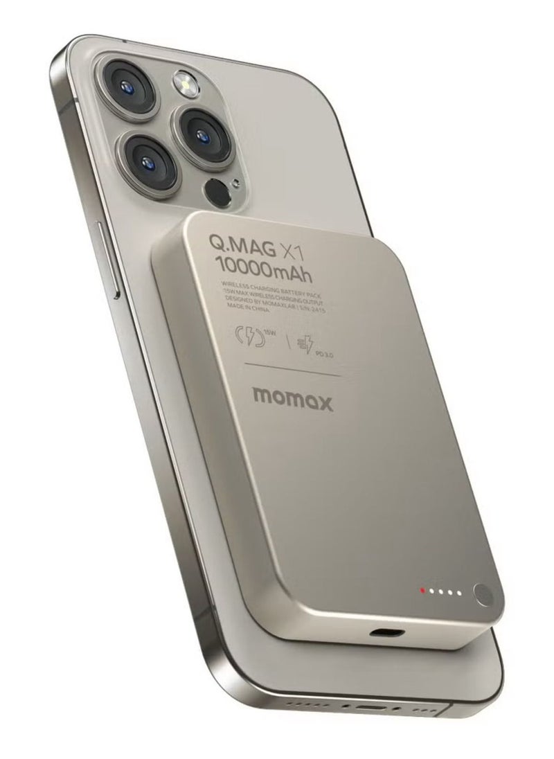 Momax - Q.MAG X1 10000 mAh Wireless Magnetic Battery Pack USB-C Up to 15W PD Output - Image 1