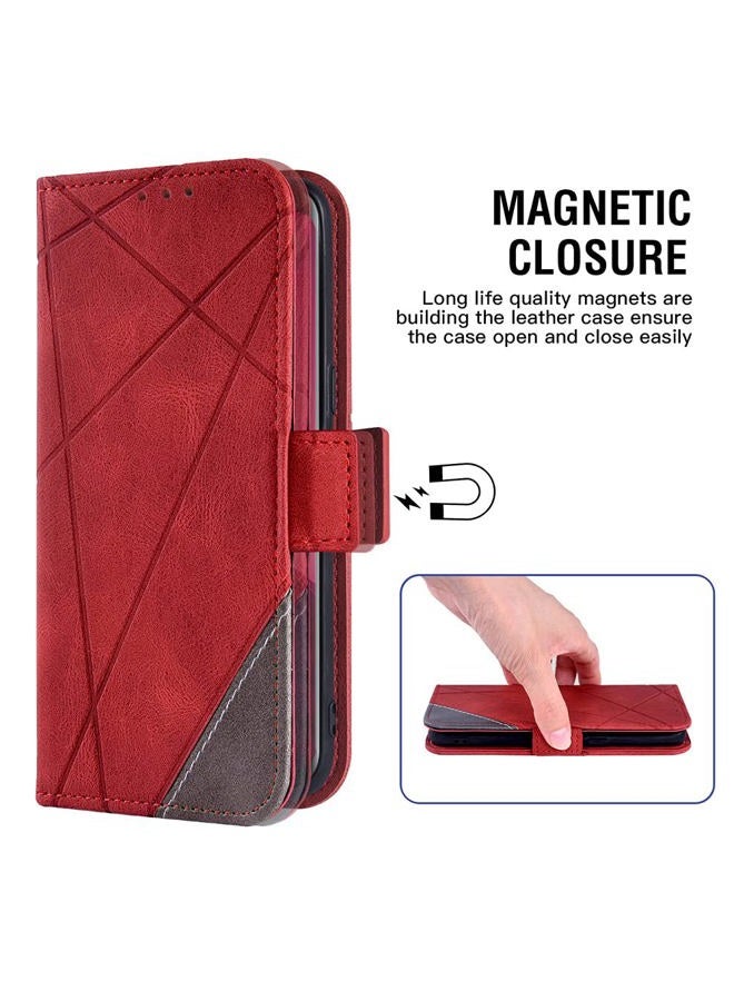 Asuwish Compatible with Samsung Galaxy Z Fold 4 5G 2022 Wallet Case and Lanyard Leather Flip Cover Card Holder Stand Cell Accessories Phone Cases for Gaxaly ZFold4 Z4 Fold4 4Z ZFold45G Women Men Red - Image 5
