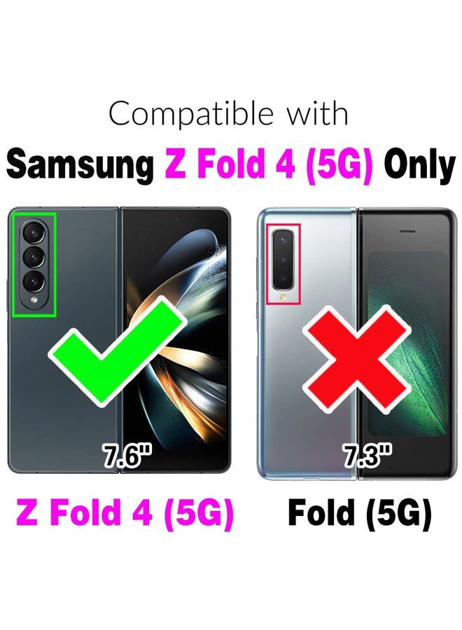 Asuwish Compatible with Samsung Galaxy Z Fold 4 5G 2022 Wallet Case and Lanyard Leather Flip Cover Card Holder Stand Cell Accessories Phone Cases for Gaxaly ZFold4 Z4 Fold4 4Z ZFold45G Women Men Red - Image 2