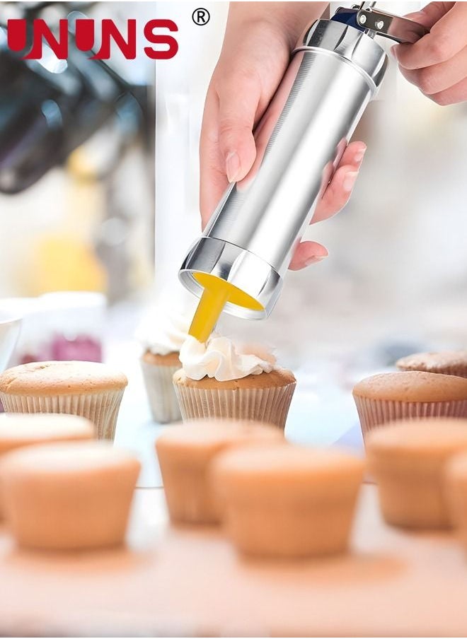 UNUNS Biscuit Maker,Cookie Press Gun Kit,Stainless Steel Biscuit Press Maker (With 20 Disc And 4 Nozzles),Baking Tool Biscuit Cake Dessert DIY Maker And Decoration  - Image 5