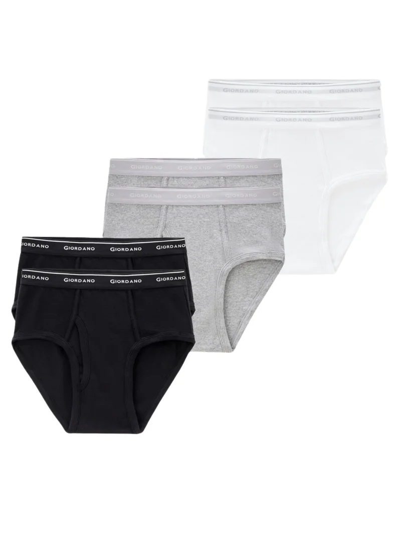 GIORDANO Solid Classic Briefs (6-packs) - White / Grey / Black
