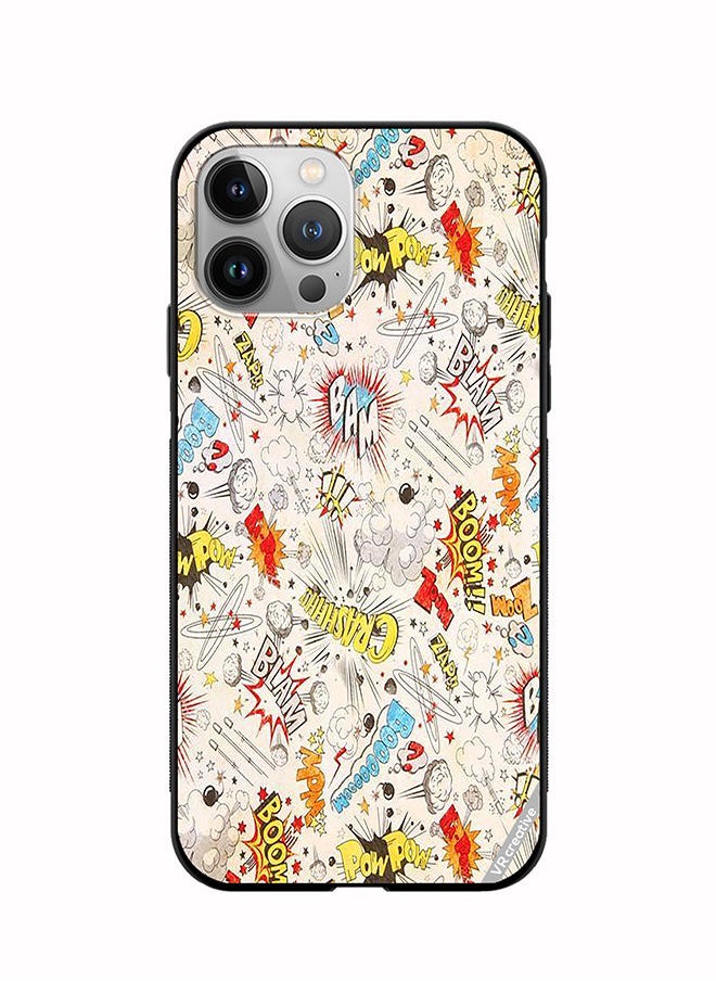 VR CREATIVE - Protective Case Cover For Apple iPhone 12 Pro Comic Book Sticker Design Multicolour - Image 1