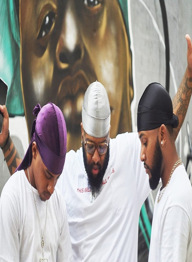 ForceWave 2 Pieces Silky Durag Pack for Men Women Waves, Premium Satin Deluxe Du-rag (Black Black) - Image 4