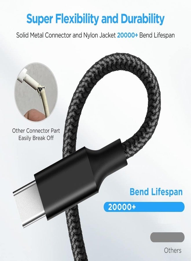 esbeecables Car Carplay Cable for iPhone 16 Pro Plus Pro Max, 3-Pack 6.6Ft Woven 60W USB A to USB C iPhone Carplay Cable Fast Charging Data Sync Cord for Galaxy iPhone 16/15 Pro/15 Plus,iPad Pro,Air,Mini, iPad10 - Image 3