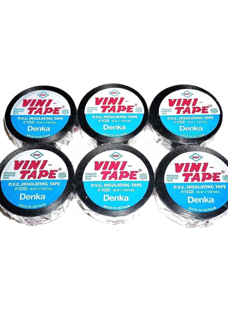 Vini Tap شريط عازل كهربائي من PVC ALIMII (6 لفات) (أسود) - Image 1