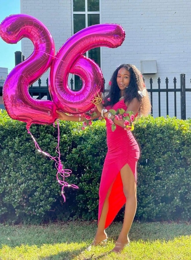 IWERP Hot Pink 6 Balloon, Number Balloons 40 Inch, 6th Balloons for Birthday Decorations, Hot Pink Party Supplies 6 Birthday Balloon, Number 6 Balloon - Image 4