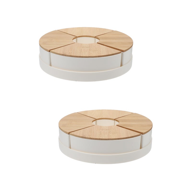 2 Sets Divided Dried Fruit Serving Dish Party Snack Tray Desktop Organizer Fruit Plate - Image 1