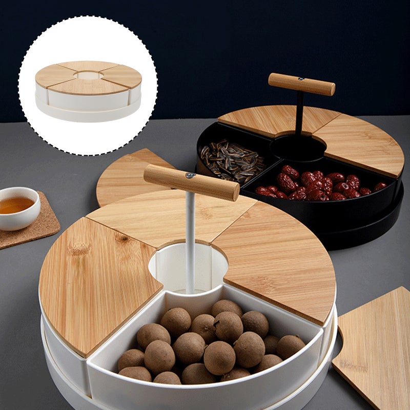 2 Sets Divided Dried Fruit Serving Dish Party Snack Tray Desktop Organizer Fruit Plate - Image 2