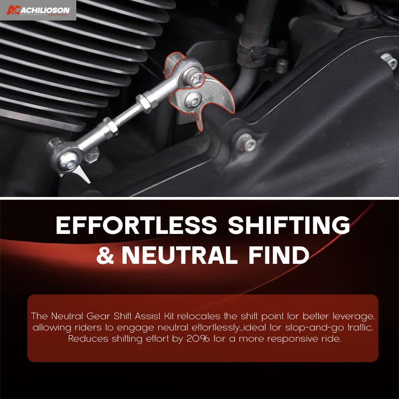 Achilioson EZ Shift Neutral Pro Kit for Harley M8 â€“ Effortless Neutral Assist for Touring (2017+) & Softail (2018+) â€“ Chrome/Machine Finish - Image 4