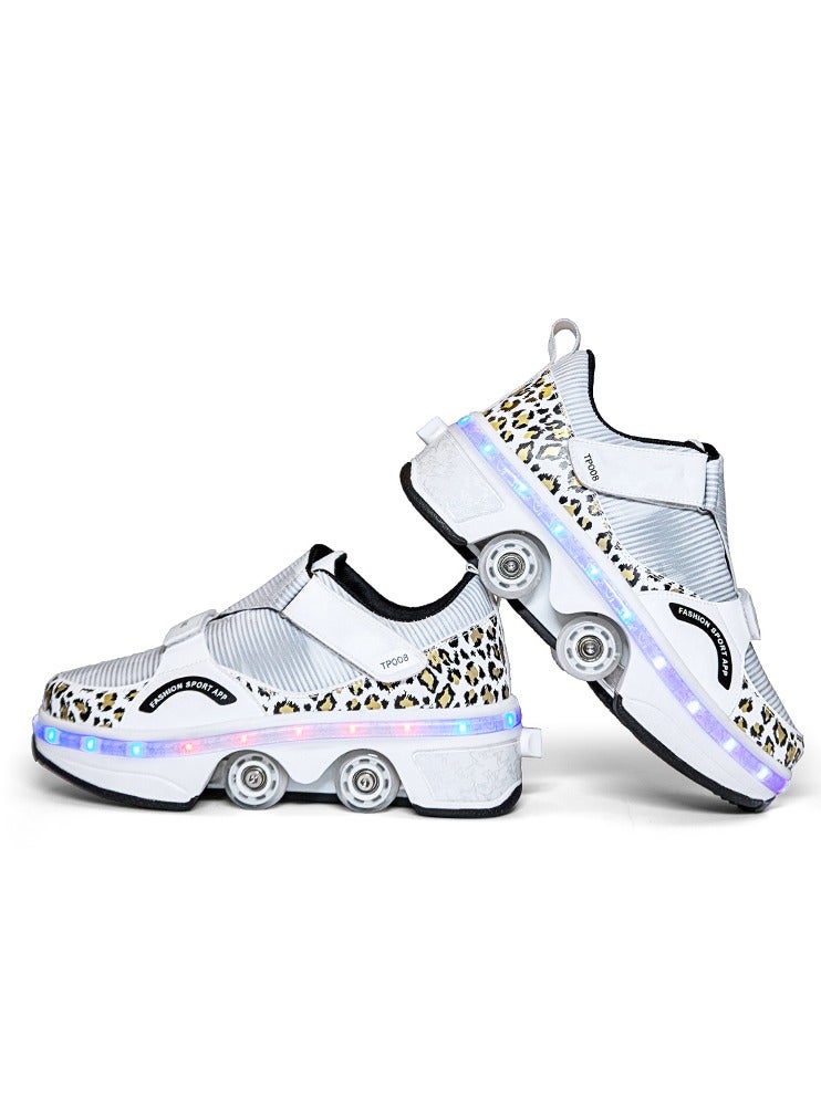 Loquat LED Flash Light Sneaker Skate Shoes with Wheels USB Charging Roller Skates Shoes - Image 1