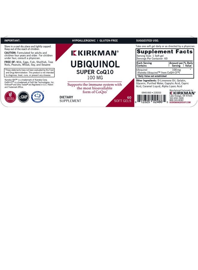 Kirkman Ubiquinol 100 mg Super CoQ10 - Image 3