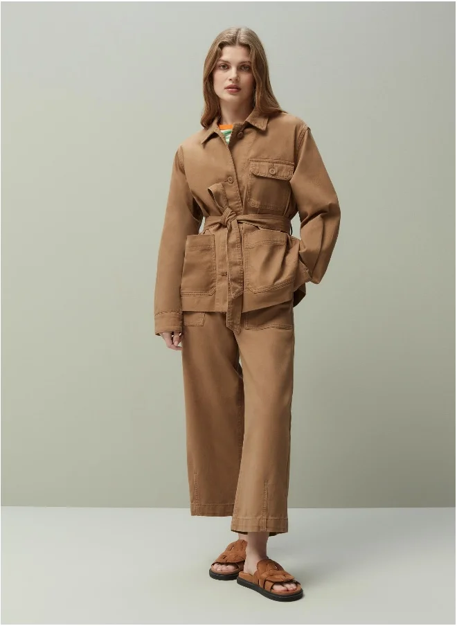 Ovs OVS Piombo Cotton Shacket With Belt
