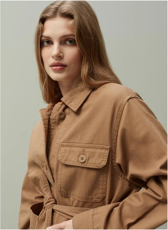 Ovs OVS Piombo Cotton Shacket With Belt