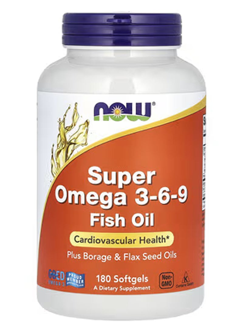 now Super Omega 3-6-9 Fish Oil 180 Softgels - Image 1