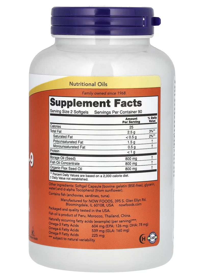 now Super Omega 3-6-9 Fish Oil 180 Softgels - Image 2