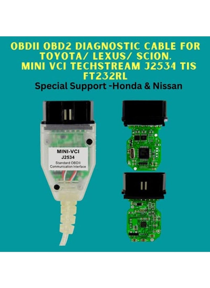 OIMG Mini VCI J2534 Tis Car OBD2 Diagnosis Scan Tool For Toyota Lexus Scion.  - Image 2