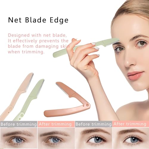 Calitate24 Women Foldable Razors for Facial Hair, Eyebrow Shaper Razors, Facial Hair Remover, Dermablade Razor for Women Face, Remove Fine Hairs, Eyebrow, Face and Neck Stainless Steel Razor, Pack of 3 - Image 5